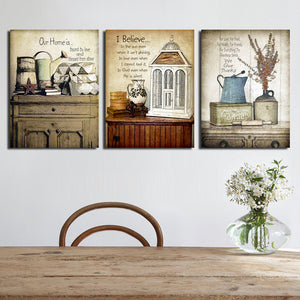 3 Piece Vintage Still Life Wall Print Painting Canvas Art Decor-025 (2)