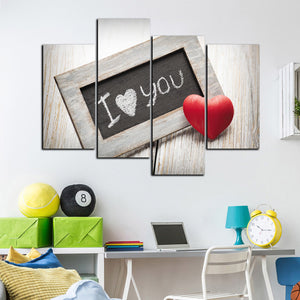 4 Panel I Love You Canvas Prints Oil Painting Wall Decor Art Picture-038 (2)