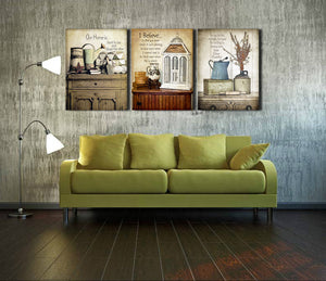 3 Piece Vintage Still Life Wall Print Painting Canvas Art Decor-025 (3)