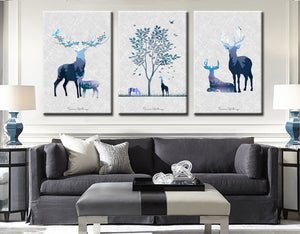 3 Piece Abstract Deer Print Canvas Painting-014 (6)