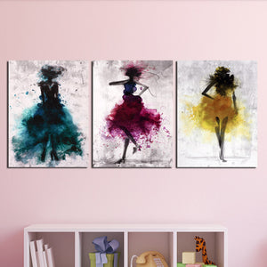 3 Piece Abstract Fashion Women Wall Canvas Prints-012 (1)