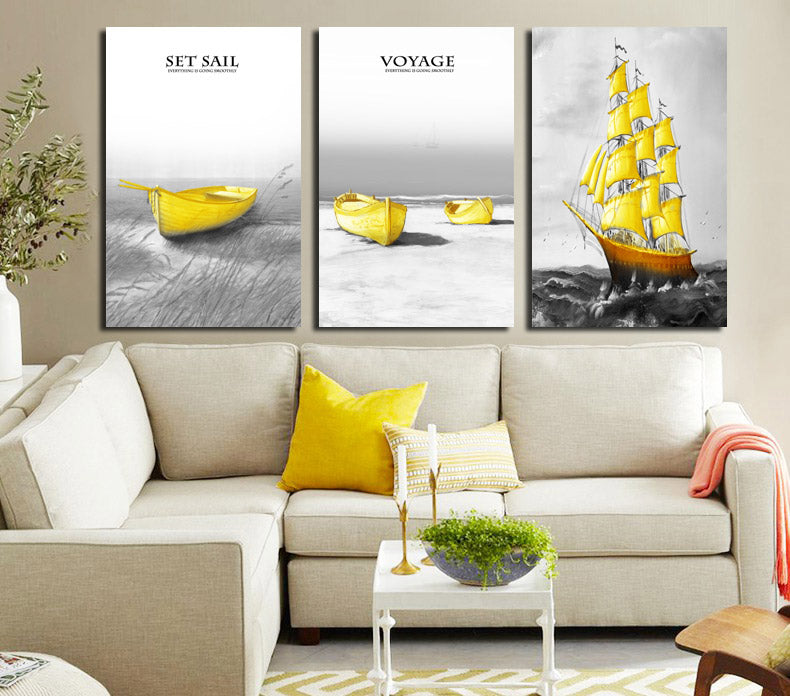 3 Piece Boat Canvas Art Prints-015 (1)