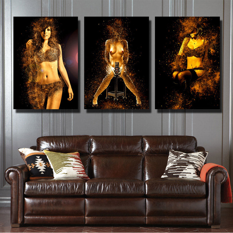  3 Piece Canvas Print Sexy Girl Posters Art Wall Picture-087 (2)