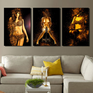  3 Piece Canvas Print Sexy Girl Posters Art Wall Picture-087 (3)