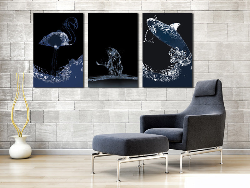 3 Piece Flamingos Cat Whale Canvas Poster Print Painting Wall Art-024 (1)