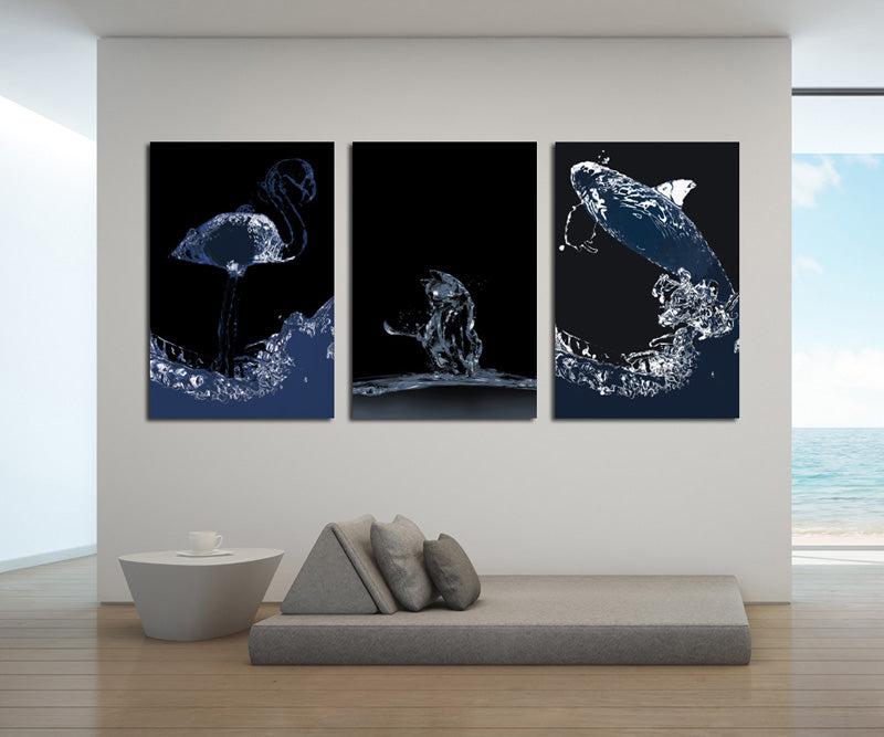 3 Piece Flamingos Cat Whale Canvas Poster Print Painting Wall Art-024 (4)