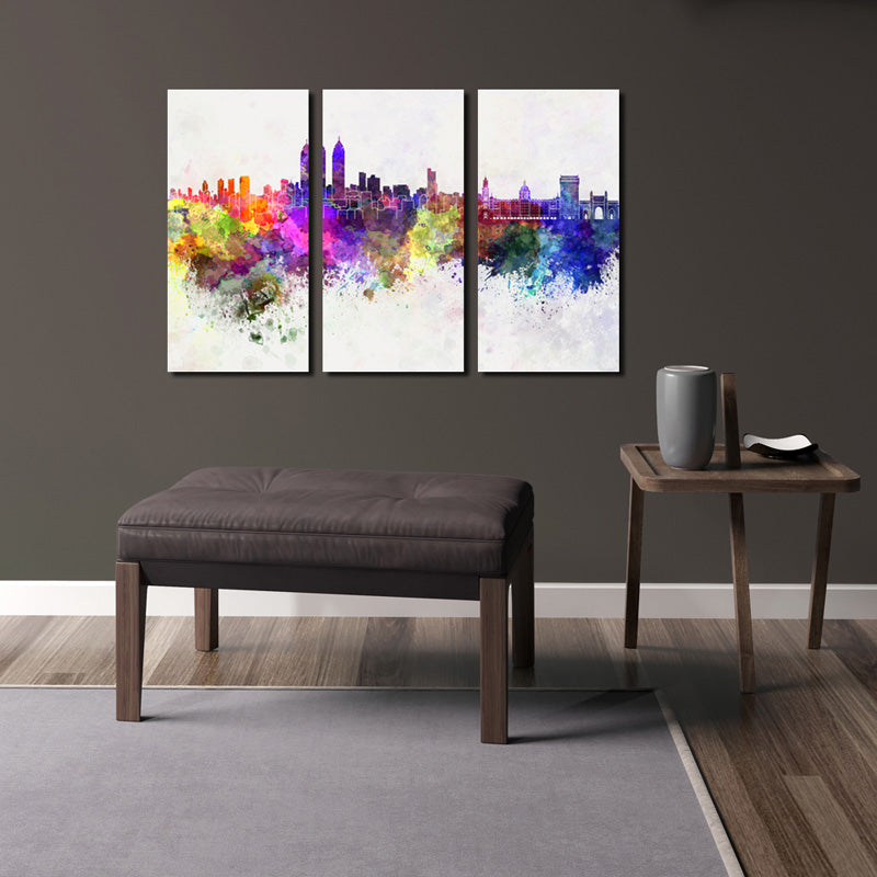 3 Piece Modern Abstract City Print Canvas Painting- 023(2)