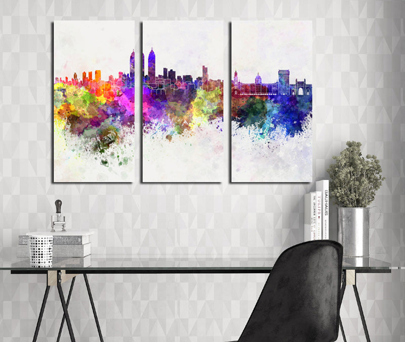 3 Piece Modern Abstract City Print Canvas Painting- 023(3)