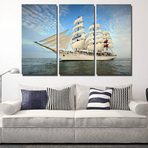 3 Piece Oil Painting Canvas Print Seascape Sailing Picture Wall Art-104 (3)