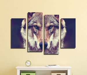 4 Panel HD Printed Wolf Canvas Art Painting-071 (2)