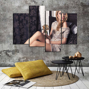 4 Panel Sexy Girl Canvas Print Wall Art-049 (2)
