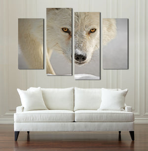 4 Panel White Wolf Picture Animal Art Canvas Print-032 (2)