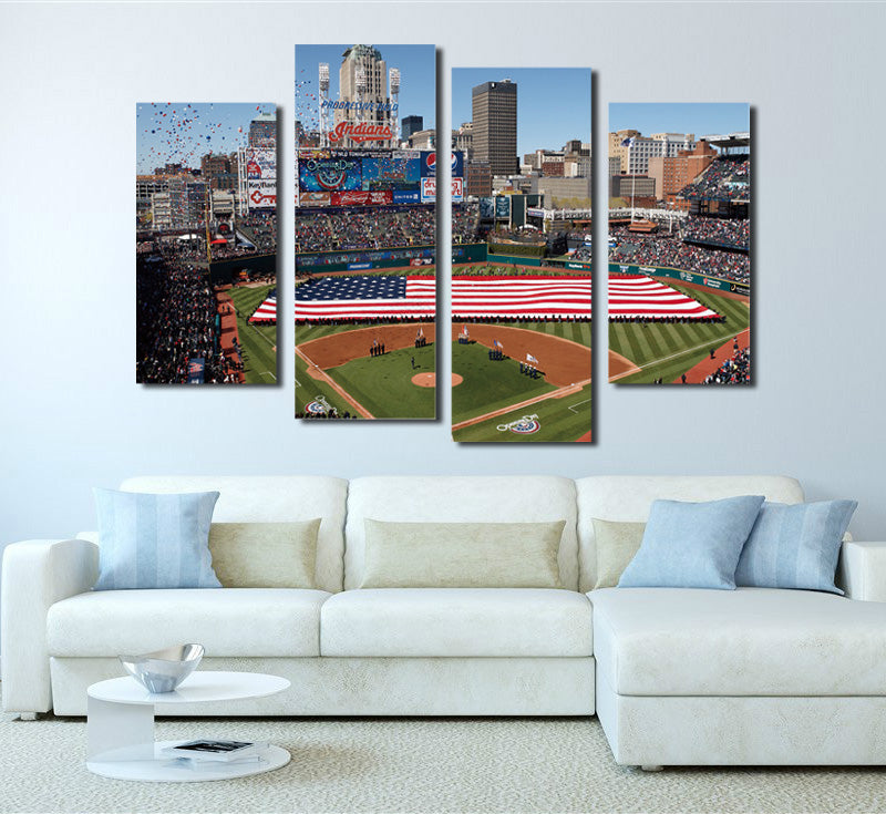 4 Piece Baseball Field Canvas Prints Wall Art-042 (1)