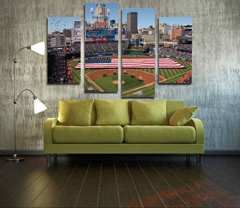 4 Piece Baseball Field Canvas Prints Wall Art-042 (2)