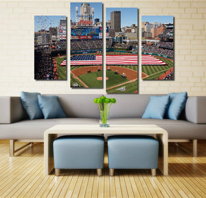 4 Piece Baseball Field Canvas Prints Wall Art-042 (4)
