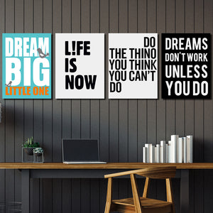 4 Piece Dream Big Little One Canvas Wall Art Prints Poster Picture-022 (1)