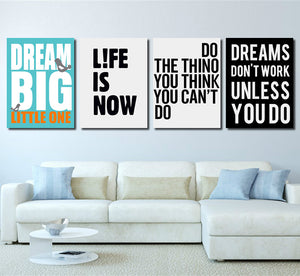 4 Piece Dream Big Little One Canvas Wall Art Prints Poster Picture-022 (2)