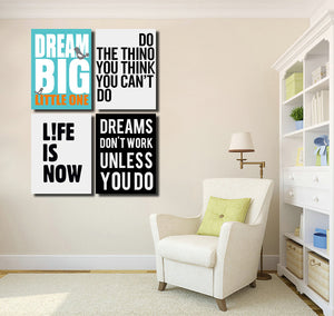 4 Piece Dream Big Little One Canvas Wall Art Prints Poster Picture-022 (4)