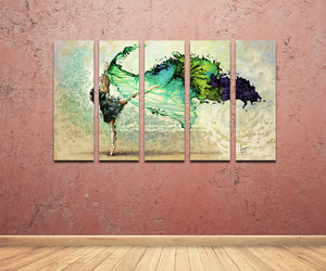 5 Panel Abstract Ballet Dancing Girl Wall Canvas Prints-029 (3)