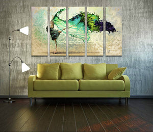 5 Panel Abstract Ballet Dancing Girl Wall Canvas Prints-029 (2)