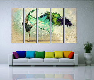 5 Panel Abstract Ballet Dancing Girl Wall Canvas Prints-029 (4)