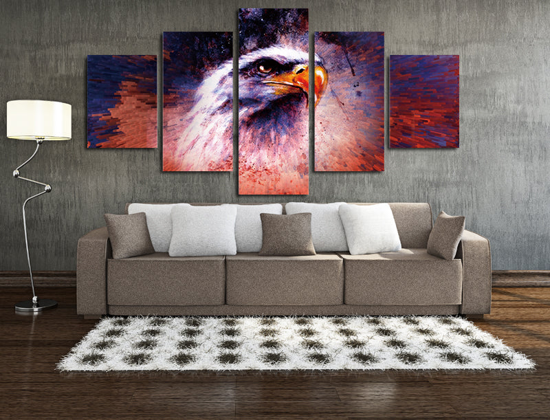 5 Panel Abstract Eagle Painting Prints Canvas Art-035 (3)