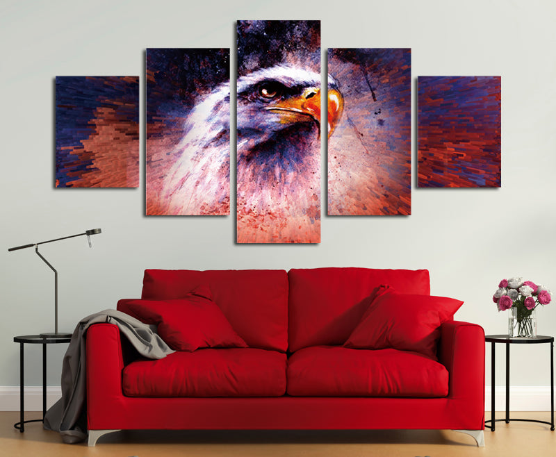 5 Panel Abstract Eagle Painting Prints Canvas Art-035 (5)