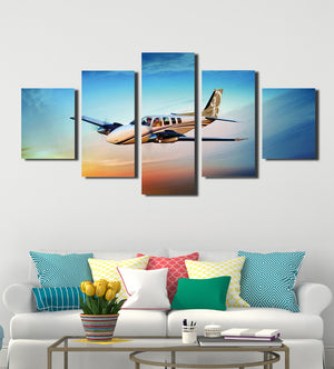 5 Panel Airplane Canvas Printed Picture Wall Art-061 (1)