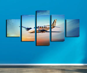 5 Panel Airplane Canvas Printed Picture Wall Art-061 (2)