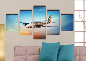 5 Panel Airplane Canvas Printed Picture Wall Art-061 (3)