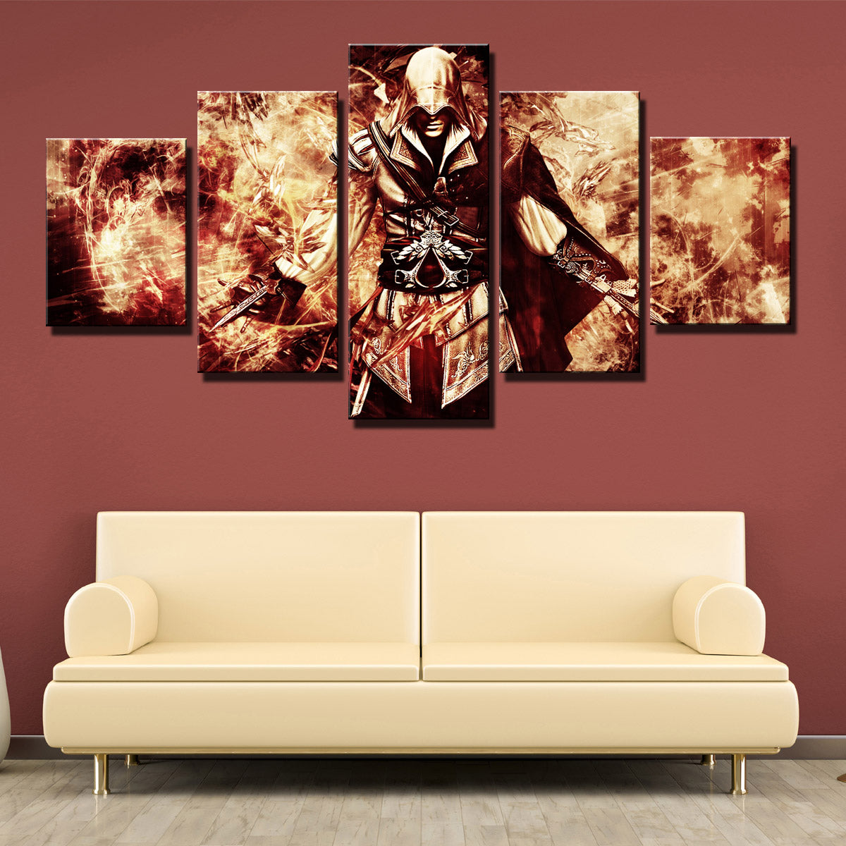 5 Panel Assassin Ceed Ezio Canvas Wall Art Print Picture Decor Poster-214 (1)