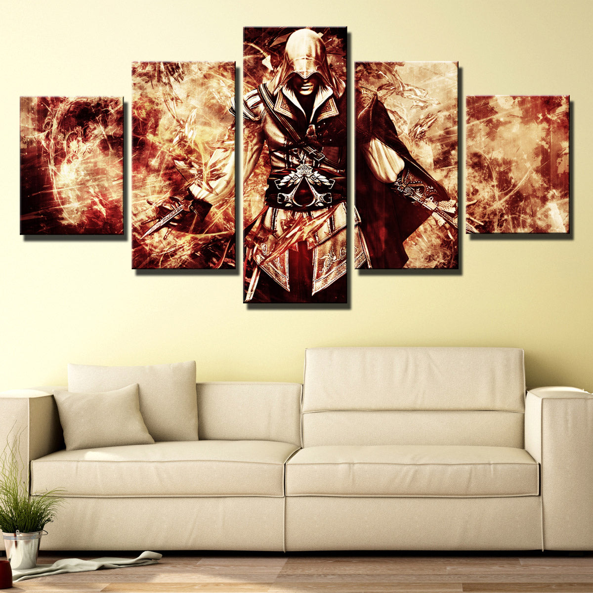 5 Panel Assassin Ceed Ezio Canvas Wall Art Print Picture Decor Poster-214 (4)