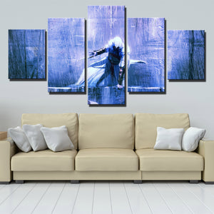 5 Panel Assassins Creed Blue Print Painting Art Wall Decor Poster-215 (2)
