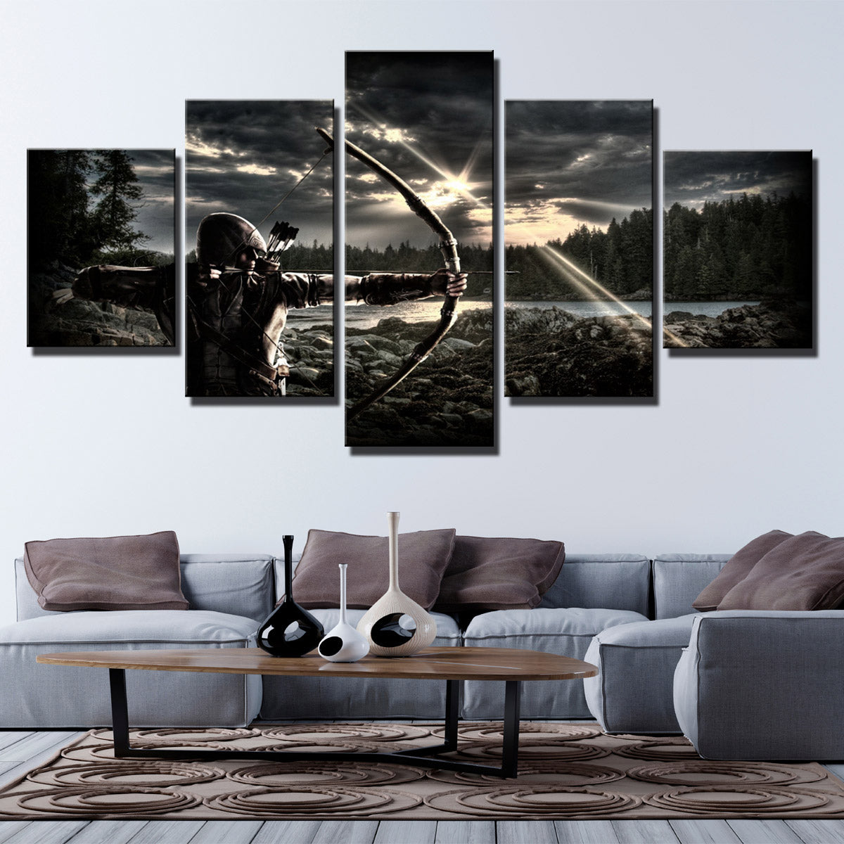 5 Panel Assassins Creed Ezio Canvas Print Wall Art Picture Decor-213 (2)