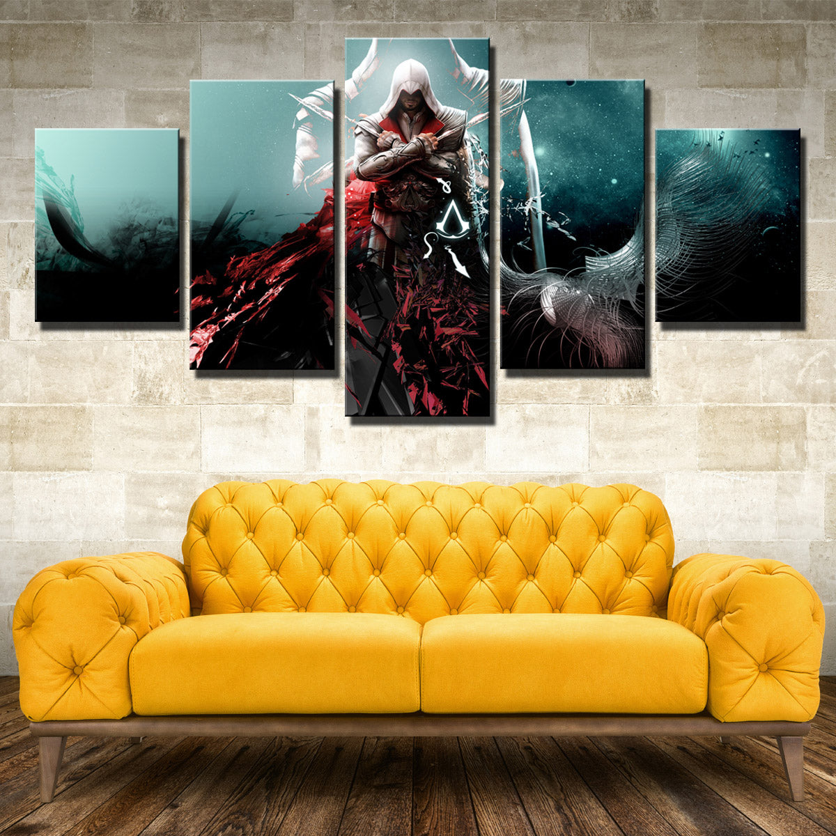  5 Panel Assassins Creed Ezio Wall Pictures Print Poster Decor-216 (3)