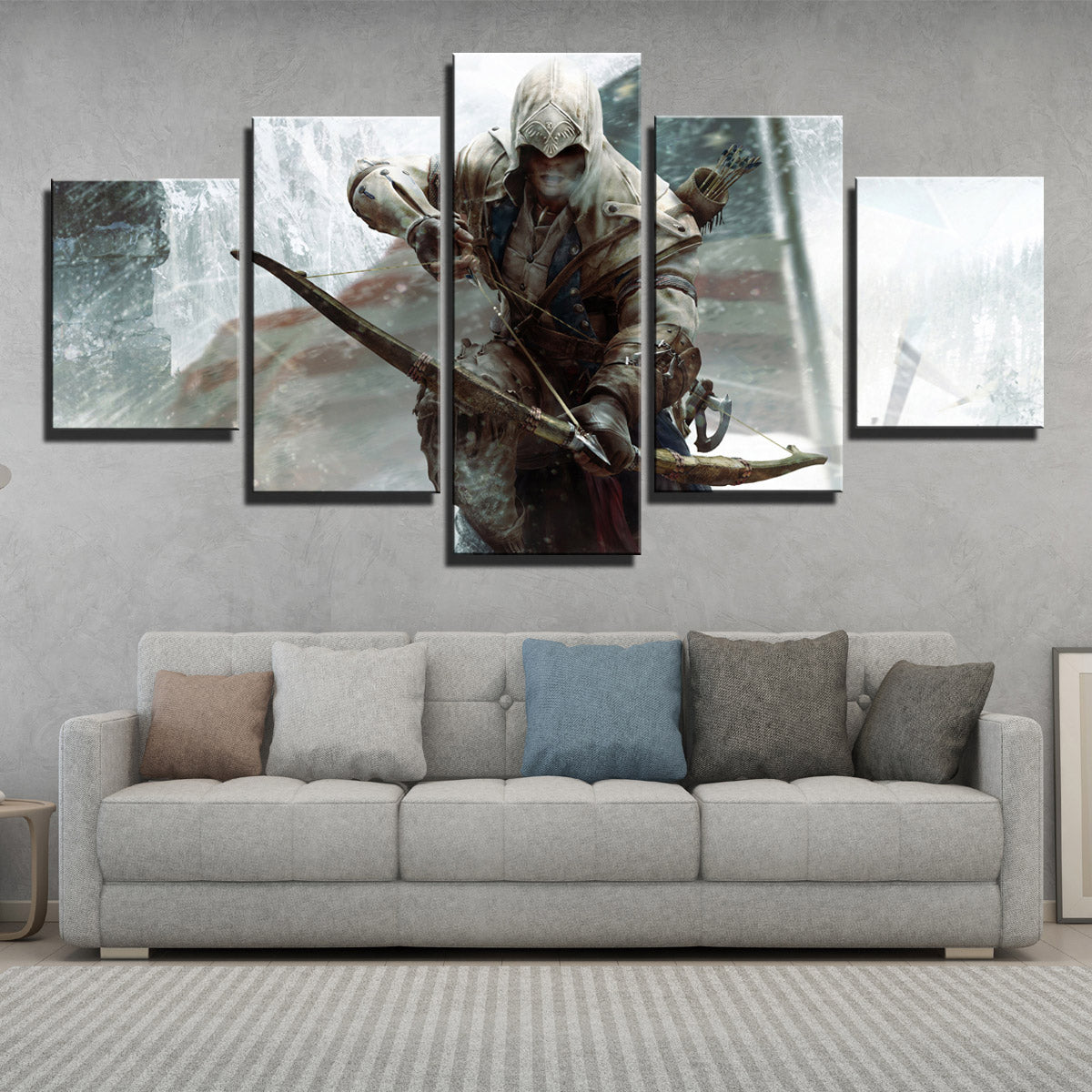 5 Panel Assassins Creed III Connor Kenway Print Poster Wall Decor Canvas Art-218 (2)