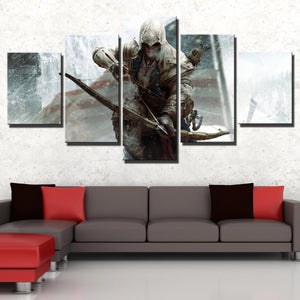 5 Panel Assassins Creed III Connor Kenway Print Poster Wall Decor Canvas Art-218 (3)