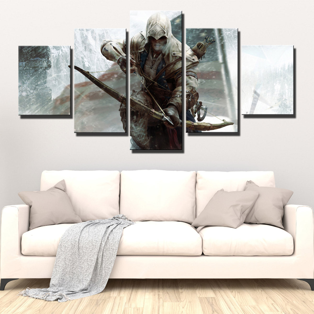 5 Panel Assassins Creed III Connor Kenway Print Poster Wall Decor Canvas Art-218 (4)