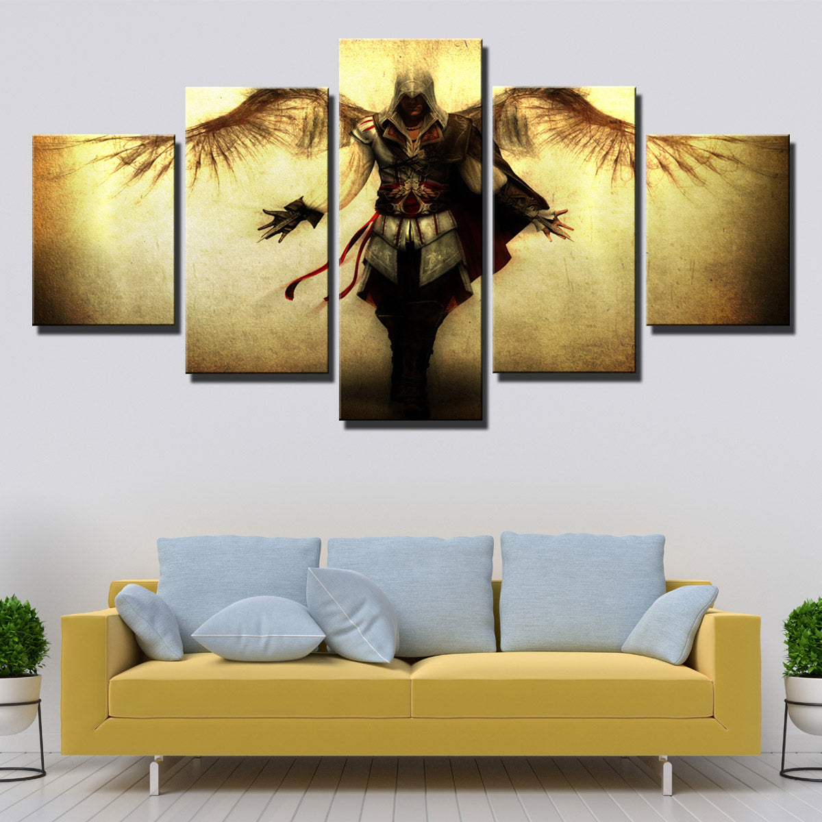 5 Panel Assassins Creed II Ezio Canvas Print Wall Art Decor-220 (2)