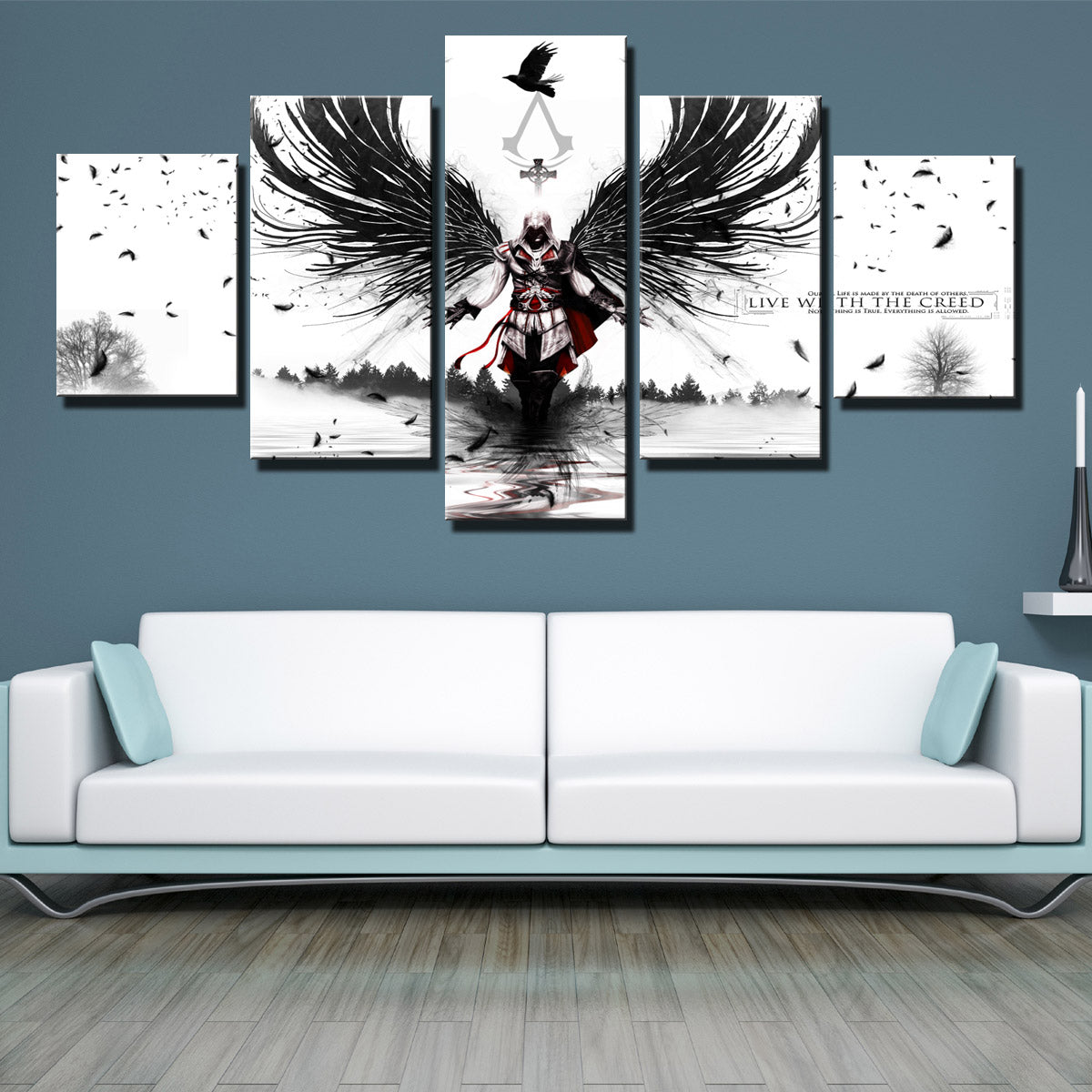 5 Panel Assassins Creed II Print Picture Canvas Wall Art-212 (1)