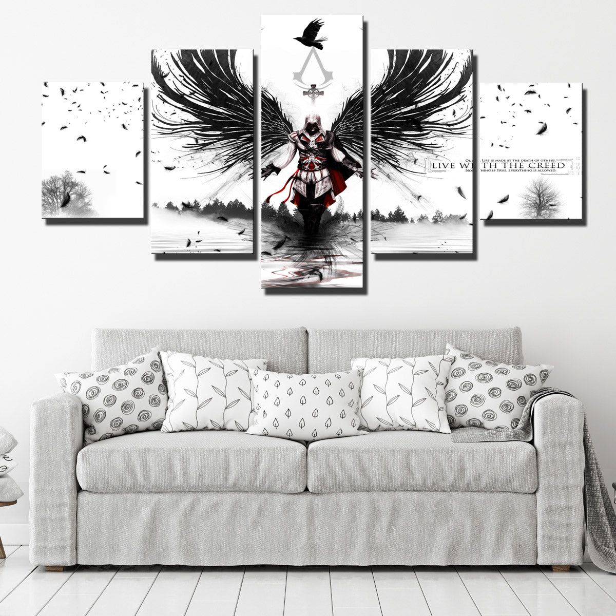 5 Panel Assassins Creed II Print Picture Canvas Wall Art-212 (2)