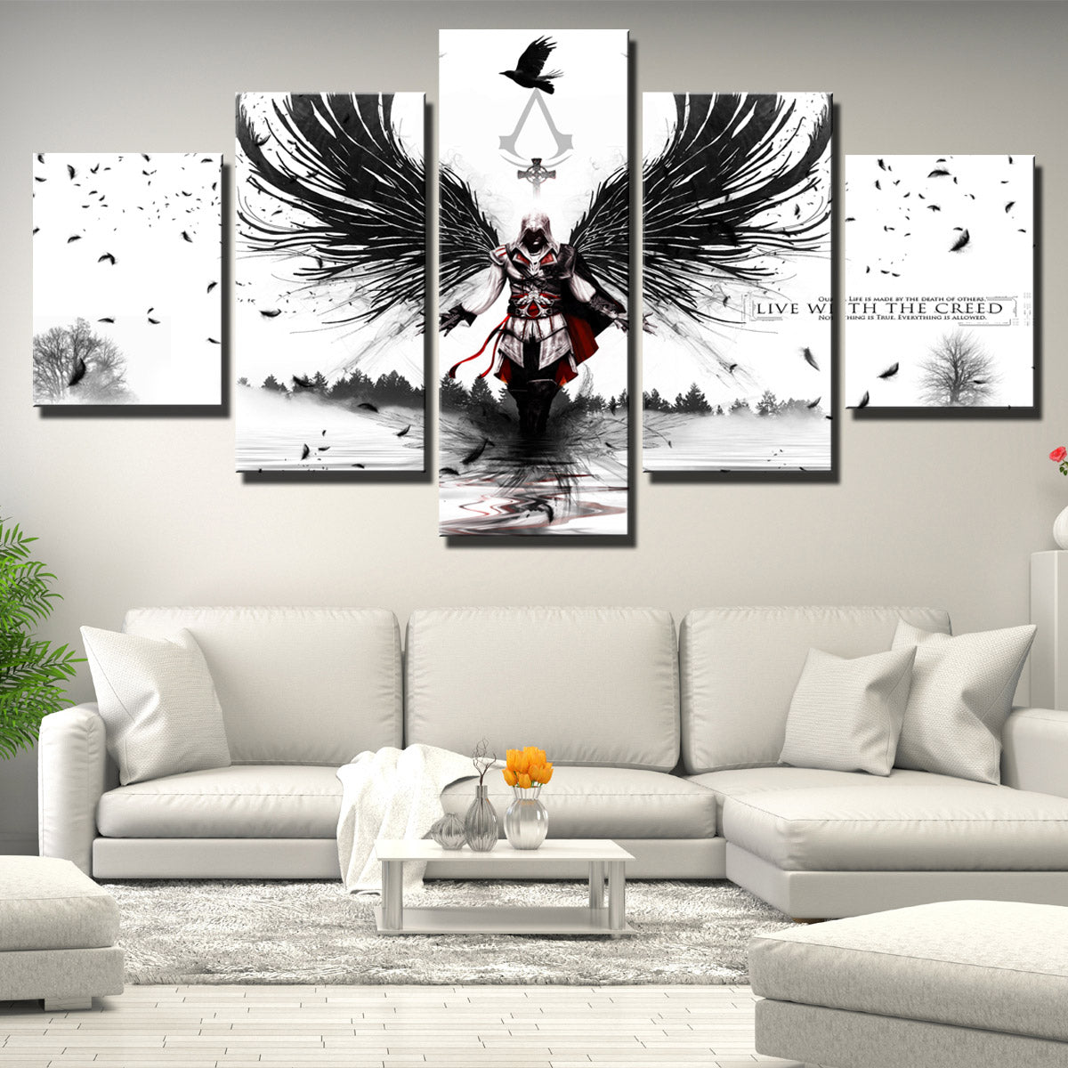 5 Panel Assassins Creed II Print Picture Canvas Wall Art-212 (4)