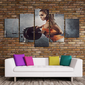  5 Panel Canvas Prints Girl in Fitness Gym Poster Picture-052 (3)