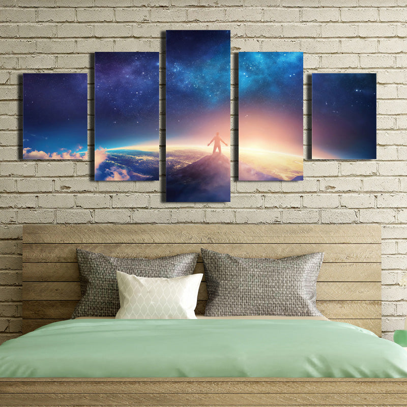 5 Panel Canvas Prints look up at the starry sky-057 (2)