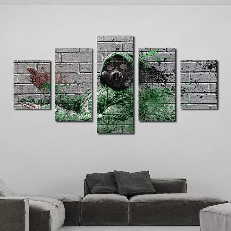 5 Panel Fireman Silhouette Poster Painting Canvas Prints-053 (2)