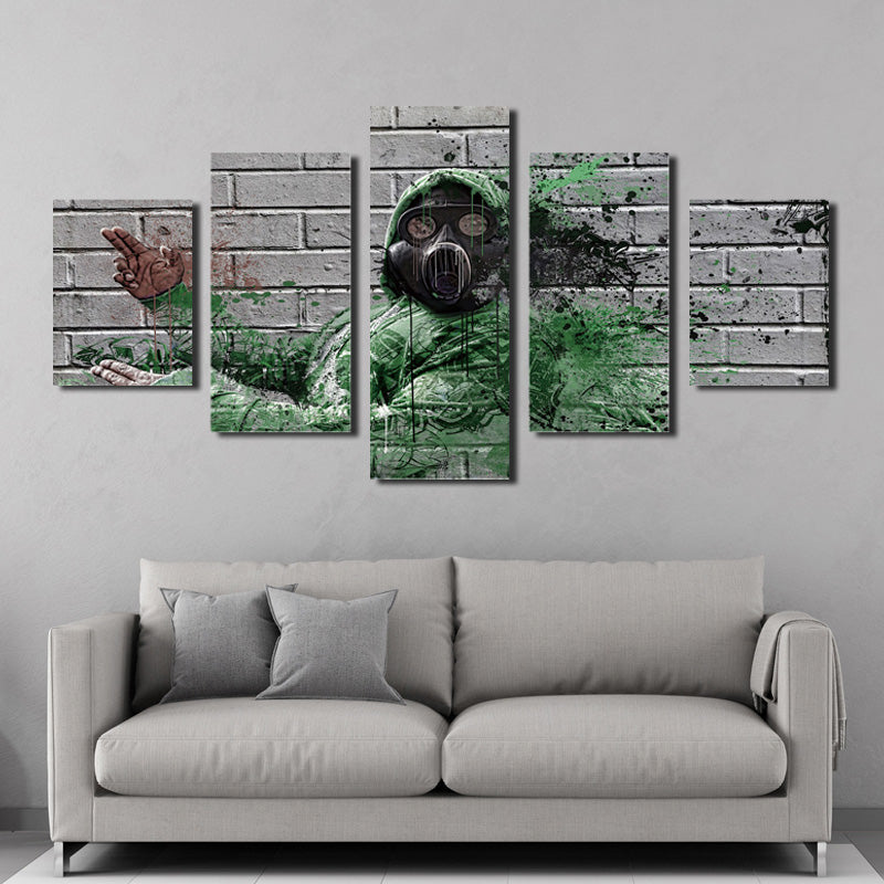 5 Panel Fireman Silhouette Poster Painting Canvas Prints-053 (3)