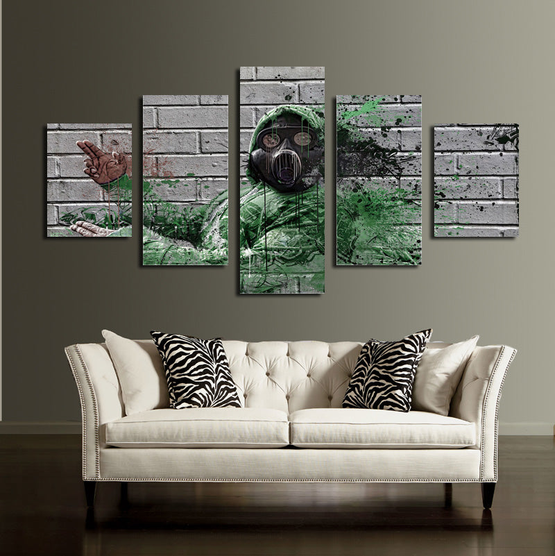 5 Panel Fireman Silhouette Poster Painting Canvas Prints-053 (5)