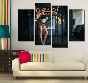 4 Panel Fitness Bodybuilding Gym Picture Print Canvas Wall Art-048 (4)