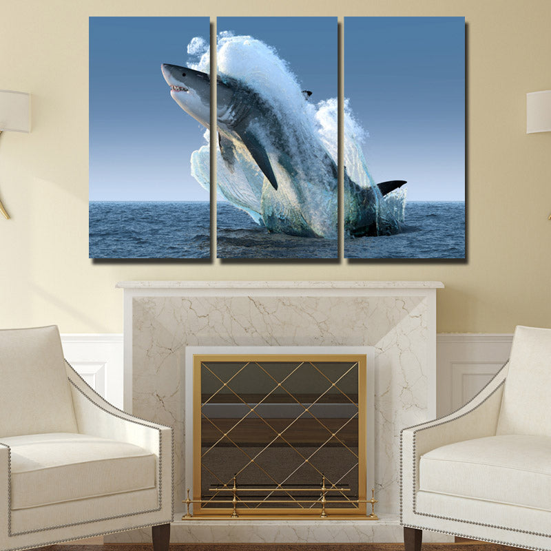 5 Panel Jaws Wall Art Canvas Painting Print Picture Poster Decor-115 (3)