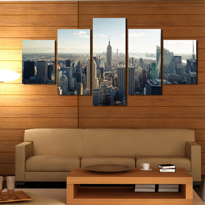 5 Panel New York Empire State Building Landscape Canvas Prints-077 (3)